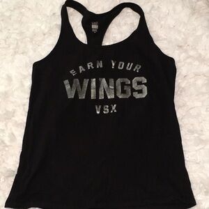 VSX Black Tank Top with Silver Print
